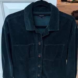 Madewell Corduroy Shacket in Dark Green